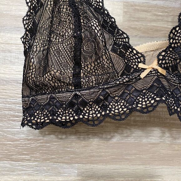 Heidi by Heidi Klum Geometric-Lace Bra Women's Small Black H21-1167B NWT - Picture 3 of 10